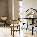 Письменный стол с круглой плетёной панелью для крепления заметок Allegory варинант исполнения - 2 | Loft Concept в Уфе