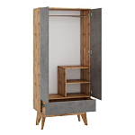 Шкаф с фасадом цвета серый бетон Grace of Furniture варинант исполнения - 2 | Loft Concept в Уфе