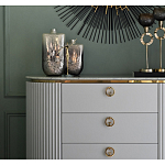 Комод белый овальный с мраморной столешницей Thoroughbass варинант исполнения - 3 | Loft Concept в Уфе