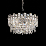 Круглая люстра с хрустальными подвесками на серебряном каркасе Gorgeous Crystal Light варинант исполнения - 1 | Loft Concept в Уфе