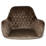 Барный стул со спинкой и подлокотниками на 4-х черных ножках Douglas Rhombus Коричневый Велюр варинант исполнения - 3 | Loft Concept в Уфе