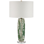 Настольная лампа керамическая с кремовым абажуром Scenic Column варинант исполнения - 5 | Loft Concept в Уфе