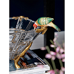 Чаша из прозрачного стекла на бронзовых ножках с фигурками попугаев Eden Garden варинант исполнения - 3 | Loft Concept в Уфе