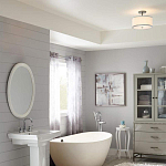 Потолочный светильник с цилиндрическим плафоомн из опалового матового стекла с металлическим обручем Feiss варинант исполнения - 5 | Loft Concept в Уфе