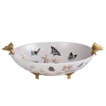 Белое фарфоровое блюдо с изображением бабочек Eden Garden варинант исполнения - 1 | Loft Concept в Уфе