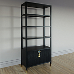 Стеллаж со стеклянными полками Elsa Dreams Black варинант исполнения - 1 | Loft Concept в Уфе