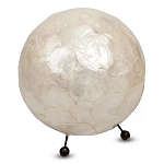 Настольная лампа из перламутра на металлическом каркасе Indonesian Egg варинант исполнения - 2 | Loft Concept в Уфе