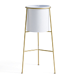 Кашпо из металла и латуни Elegance Elevated Planters белое варинант исполнения - 1 | Loft Concept в Уфе