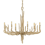 Люстра дизайнерская золотого цвета с 6-ю лампами на изогнутых рожках с текстурной поверхностью Hinkley варинант исполнения - 1 | Loft Concept в Уфе