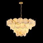 Люстра подвесная четырехъярусная с подвесками в форме дисков Cryptocrystalline Stone варинант исполнения - 1 | Loft Concept в Уфе