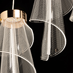 Люстра каскадная с 10-ю прозрачными плафонами Wave Line варинант исполнения - 8 | Loft Concept в Уфе