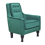 Кресло с мягкой обивкой из велюра на 4-х ножках из массива березы Scarlett Armchair green варинант исполнения - 1 | Loft Concept в Уфе