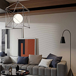 Торшер с изогнутым корпусом на бетонном основании Black Portland варинант исполнения - 4 | Loft Concept в Уфе