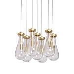 Люстра с 7-ю прозрачными плафонами из стекла в форме капли Lucid Rain  варинант исполнения - 1 | Loft Concept в Уфе