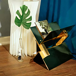 Дизайнерский журнальный стол фигурный золотого цвета Ufuri варинант исполнения - 3 | Loft Concept в Уфе