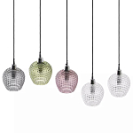 Подвесной светильник каскадный с 5-ю фактурными стеклянными плафонами Cascade with Relief Lampshades варинант исполнения - 2 | Loft Concept в Уфе