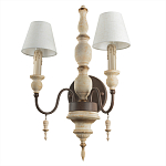 Бра с двумя конусовидными белыми тканевыми абажурами Terrain варинант исполнения - 3 | Loft Concept в Уфе