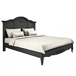 Кровать черная из массива бука с основанием и жестким изголовьем Black Provence варинант исполнения - 1 | Loft Concept в Уфе