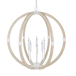 Подвесной светильник из дерева в форме сферы Eco Light варинант исполнения - 3 | Loft Concept в Уфе