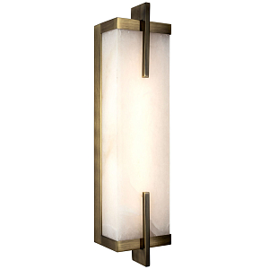 Бра со стеклянным плафоном имитация мрамора Tommaso Rectangular Bronze Marble Wall Lamp