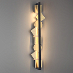 Бра вертикальное черного цвета с золотыми кругами и квадратами Gravyura варинант исполнения - 5 | Loft Concept в Уфе