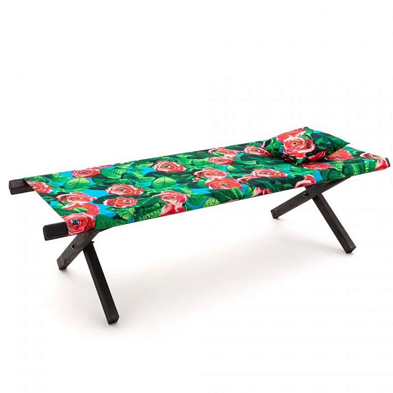 Шезлонг Seletti Poolbed Roses Черный Розовый Зеленый в Уфе | Loft Concept 