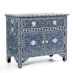 Комод инкрустация костью ORIENTAL Indian синий орнамент варинант исполнения - 2 | Loft Concept в Уфе