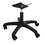 Стул пластиковый красного цвета на колесиках с подъемно-поворотным механизмом Eames Red варинант исполнения - 3 | Loft Concept в Уфе