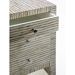 Тумбочка прикроватная Bogense Bone Inlay Bedside Beige варинант исполнения - 2 | Loft Concept в Уфе