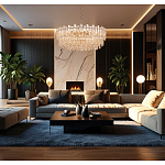 Круглая люстра с хрустальными подвесками на золотистом каркасе Gorgeous Crystal Light варинант исполнения - 12 | Loft Concept в Уфе