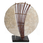 Настольная лампа из перламутра и дерева на подставке Indonesian Shell Sail варинант исполнения - 1 | Loft Concept в Уфе