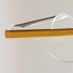 Люстра линейная золотистого цвета с двумя прозрачными волнистыми элементами Wave Line варинант исполнения - 10 | Loft Concept в Уфе