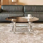 Дизайнерский журнальный стол с круглой столешницей на стальном основании Rivetyk варинант исполнения - 2 | Loft Concept в Уфе