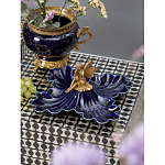 Менажница темно-синяя фарфоровая с бронзовой фигуркой ангела Eden Garden варинант исполнения - 2 | Loft Concept в Уфе