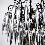 Люстра со стеклянными подвесками дымчатого цвета Ambre Glass Chandelier 80 варинант исполнения - 2 | Loft Concept в Уфе