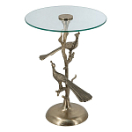 Столик с круглой стеклянной столешницей и корпусом в виде двух павлинов на ветке Table Two Peacocks варинант исполнения - 1 | Loft Concept в Уфе