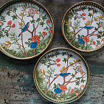 Комплект из 3-х подносов из металла в стиле Шинуазри Chinoiserie Flower варинант исполнения - 2 | Loft Concept в Уфе