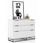 Комод белый с 3-мя ящиками Strict Lines  варинант исполнения - 2 | Loft Concept в Уфе