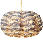 Круглая люстра волнистой формы декорированная бусами Blue White Stripes Wavy Chandelier варинант исполнения - 1 | Loft Concept в Уфе