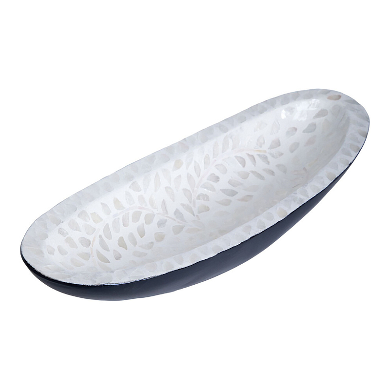 Блюдо декоративное Esmee White Big Белый Синий Блюдо декоративное Esmee White Big Белый Синий в Уфе | Loft Concept