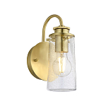 Бра цвета латунь с прозрачным цилиндрическим плафоном из пузырчатого стекла Kichler варинант исполнения - 1 | Loft Concept в Уфе