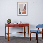 Стол письменный из массива бука с 2-мя ящиками красный Wenge Light варинант исполнения - 5 | Loft Concept в Уфе