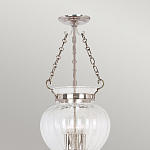 Подвесной светильник цвета никель с прозрачным ребристым стеклянным плафоном в классическом стиле Elstead Lighting варинант исполнения - 3 | Loft Concept в Уфе