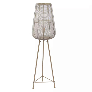 Торшер с плетеным металлическим плафоном Wicker Iron Lamp