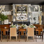 Обои ручная роспись в стиле Арт-деко Symphony Original colourway on Arkose silk dupion варинант исполнения - 1 | Loft Concept в Уфе