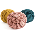 Круглый вязаный пуф Pink Knitted Ball Pouf варинант исполнения - 2 | Loft Concept в Уфе