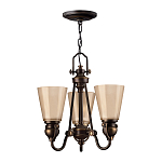 Люстра бронзового цвета с конусными плафонами из бежевого стекла Hinkley варинант исполнения - 6 | Loft Concept в Уфе