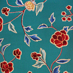 Обои с вышивкой ручной работы Flora Rio colourway on Liso Pine wool sateen варинант исполнения - 3 | Loft Concept в Уфе