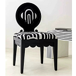 Дизайнерский стул с круглой деревянной спинкой Black and White Clover варинант исполнения - 5 | Loft Concept в Уфе