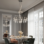 Люстра подвесная из металла с хрустальными прозрачными подвесками Quasar 81 варинант исполнения - 12 | Loft Concept в Уфе